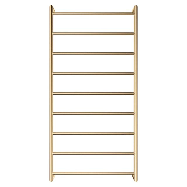 Fienza Kaya Round Heated Towel Rail 600X1200X100mm 9 Bars Urban Brass