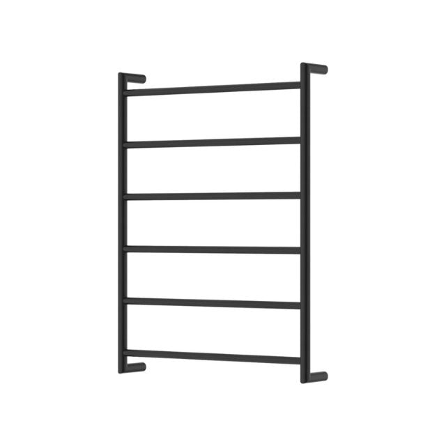 Fienza Kaya Round Heated Towel Rail 600X800X100mm 6 Bars Matte Black