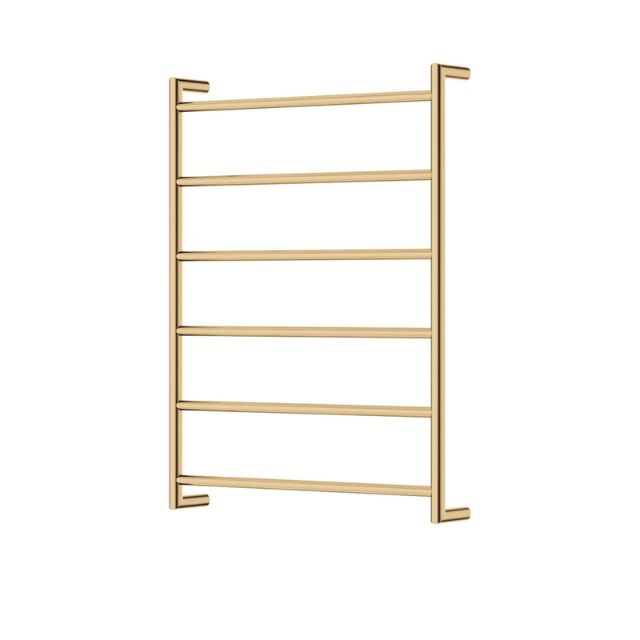 Fienza Kaya Round Heated Towel Rail 600X800X100mm 6 Bars Urban Brass