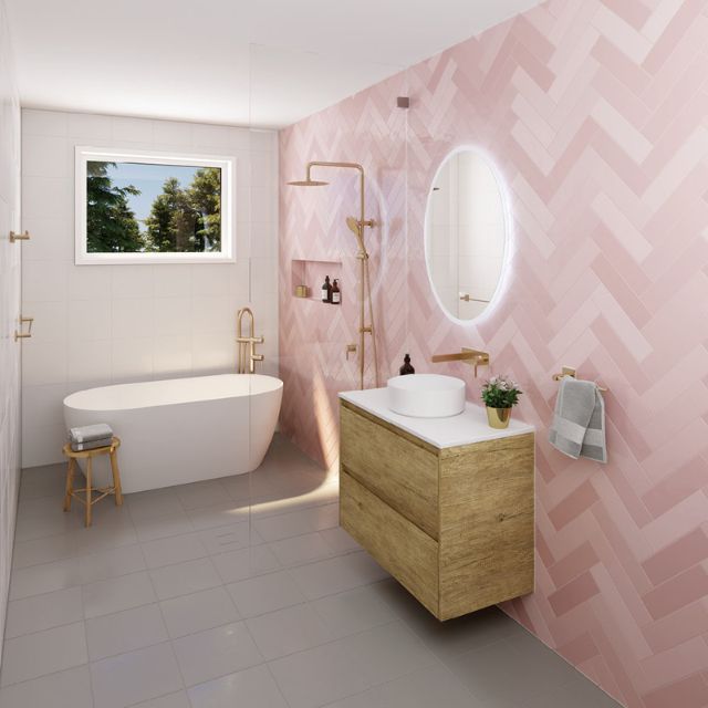 Fienza Kaya Round Shower Head 250mm Urban Brass