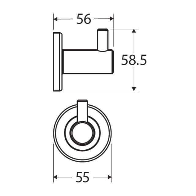 Fienza Kaya Single Robe Hook Brushed Copper