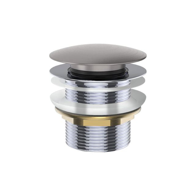 Fienza Universal Pull-Out/Pop-Up Brass Cap Bath Waste Non Overflow Gun Metal
