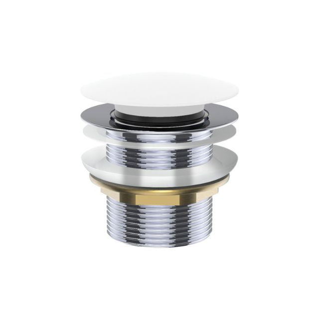 Fienza Universal Pull-Out/Pop-Up Brass Cap Bath Waste Non Overflow Matte White