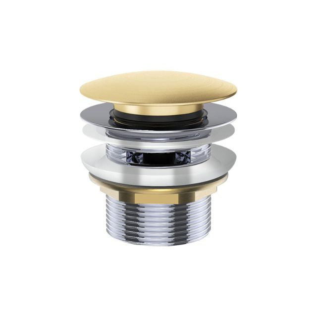 Fienza Universal Pull-Out/Pop-Up Brass Cap Bath Waste with Overflow Urban Brass
