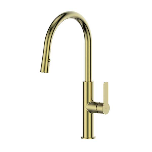 Greens Tapware Astro II Pull Down Sink Mixer Brushed Brass - The Blue Space