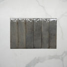 Grey Andrea Subway Tile Textural Gloss 75 x 300 x 8mm Italian Porcelain