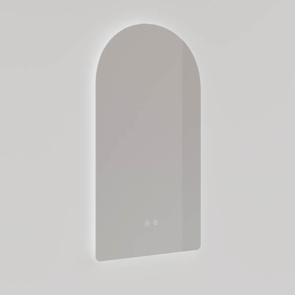 Ingrain Arched Frameless Arch Mirror with Backlit LED - The Blue Space