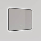 INELM8060-MB | Ingrain 800mm by 600mm Rectangular Backlit Mirror with Touch Sensor and Demister Pad with Matt Black Aluminium Frame | Product Image