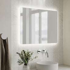 INCLM8060 | Ingrain 800mm by 600mm Rectangular Backlit Mirror with Touch Sensor and Demister Pad Frameless