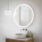 INLRM80-BN | Ingrain 800mm Round Frontlit Mirror with Touch Sensor and Demister Pad - Brushed Nickel Aluminium frame