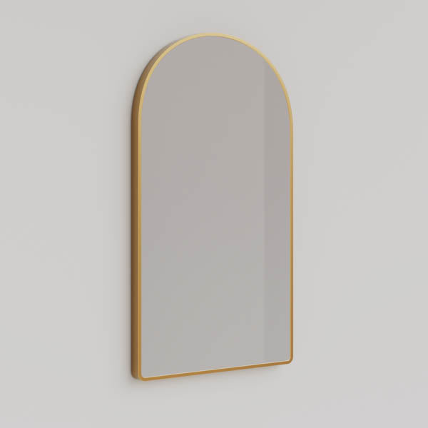 INLAM5090-BB | Ingrain 500mm by 900mm Arch Shaped Mirror with Brushed Brass Frame | Product Image