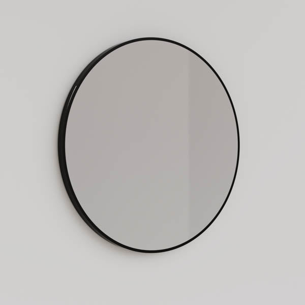 Ingrain Round Matte Black Framed Mirror 800mm