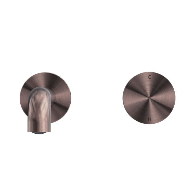 Nero Kara Progressive Wall Basin/Bath Set 120mm Brushed Bronze