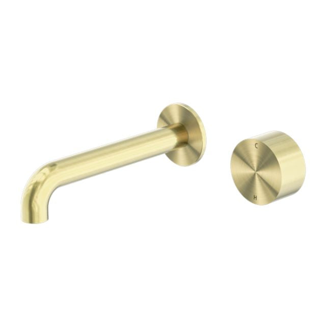 Nero Kara Progressive Wall Basin/Bath Set 185mm Brushed Gold