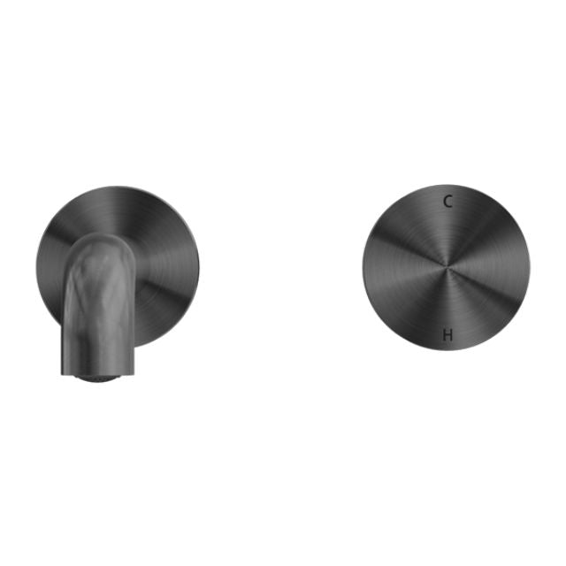 Front Nero Kara Progressive Wall Basin/Bath Set 185mm Gun Metal NR271907A185GM - The Blue Space