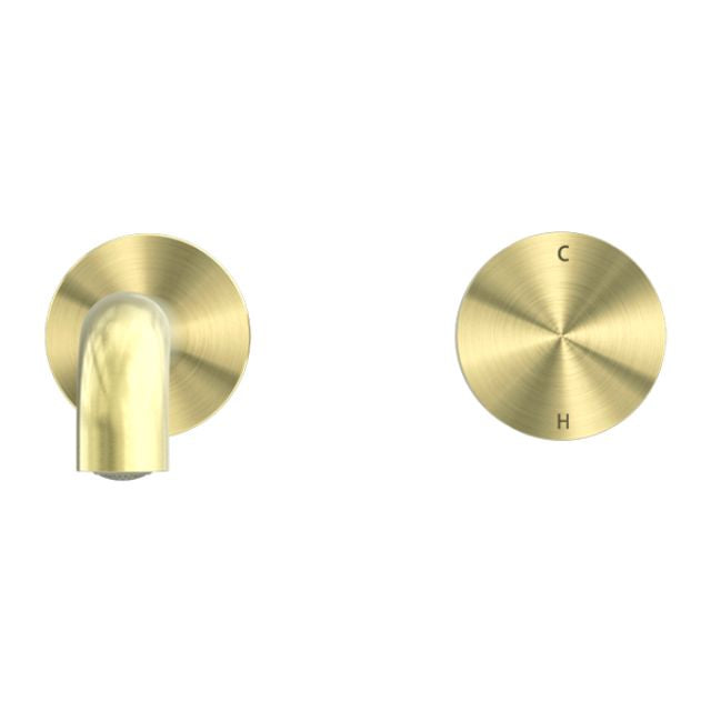 Nero Kara Progressive Wall Basin/Bath Set 260mm Brushed Gold
