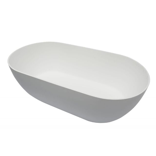 Sale Kaskade Lucia Freestanding Stone Bath Matte White 1600mm VX12-1600 - The Blue Space