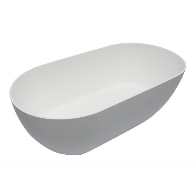 Kaskade Lucia Freestanding Stone Bath Matte White 1600mm