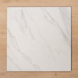 Kings Marble Carrara Lappato Cushioned Edge Ceramic Tile 450x450mm