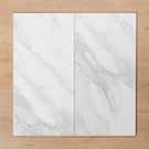 Kings Marble Carrara White Gloss Cushioned Edge Ceramic Tile 300x600mm Double - The Blue Space