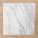 Kings Marble Carrara White Satin Cushioned Edge Ceramic Tile 300x600mm - The Blue Space