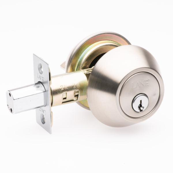Lane Double Cylinder Deadbolt Satin Stainless Steel | The Blue Space