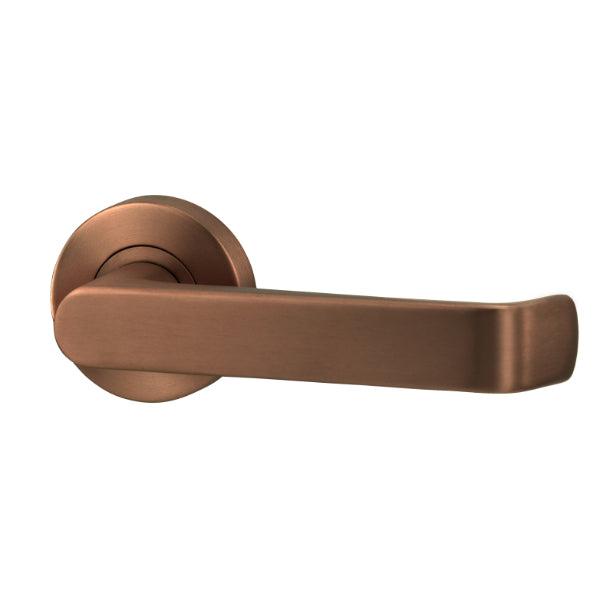 Lockwood Vivid V1 Passage Lever Door Handle Set Round Rose Satin Bronze