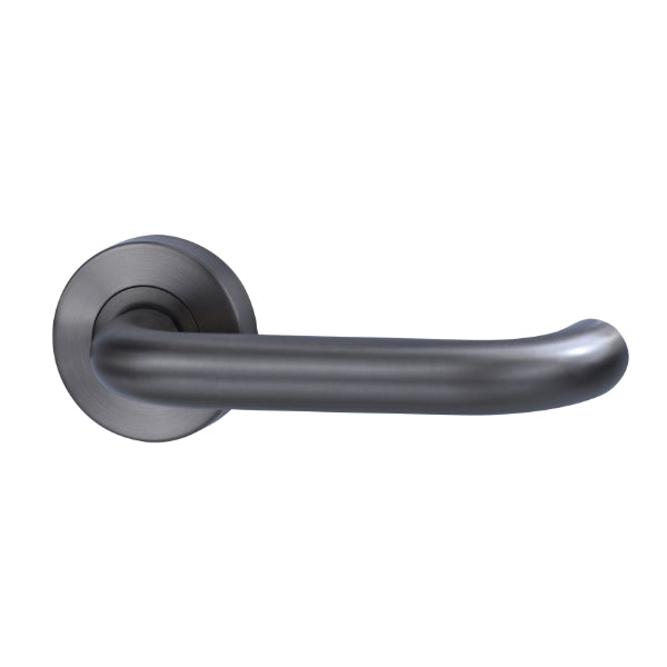 Lockwood Vivid V2 Passage Lever Door Handle Set Round Rose Gunmetal