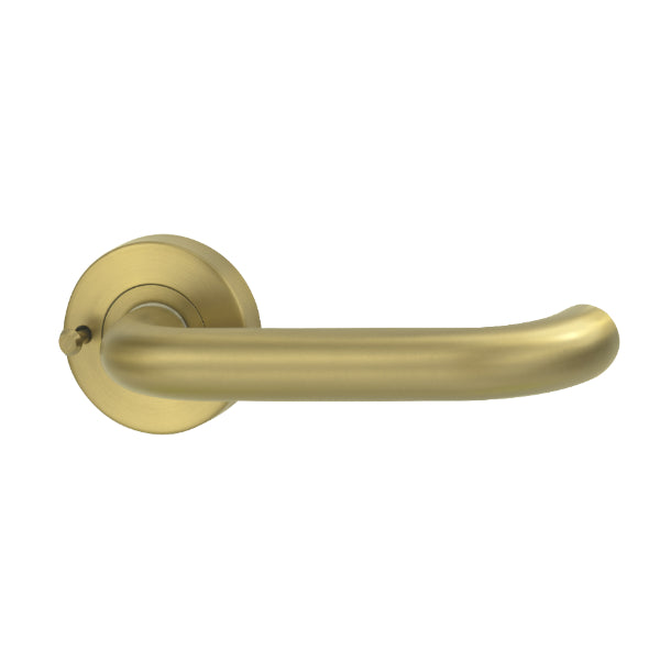 Lockwood Vivid V2 Privacy Lever Door Handle Set Round Rose Satin Brass