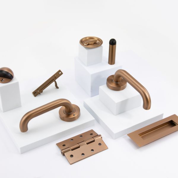 Lockwood Vivid V2 Privacy Lever Door Handle Set Round Rose Satin Bronze