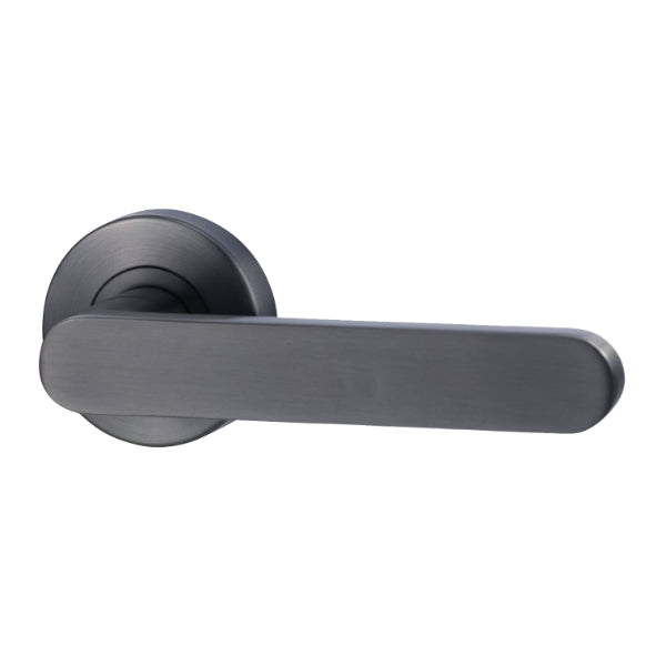 Lockwood Vivid V3 Passage Lever Door Handle Set Round Rose Gunmetal
