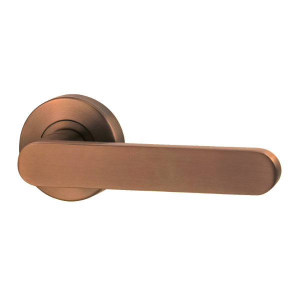 Lockwood Vivid V3 Passage Lever Door Handle Set Round Rose Satin Bronze