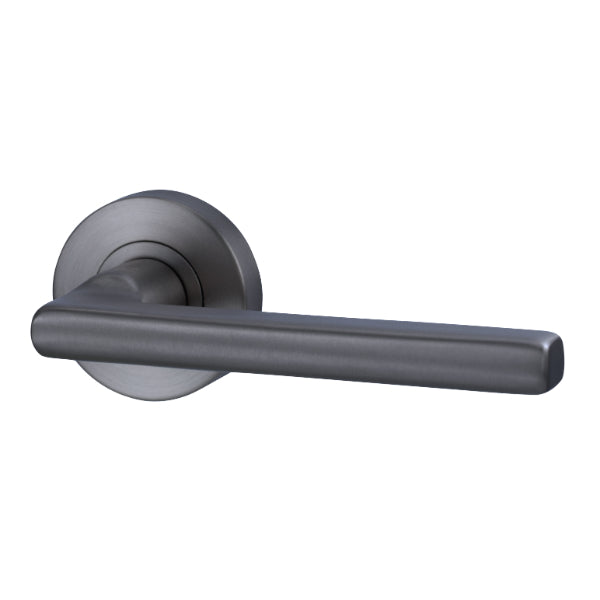 Lockwood Vivid V4 Passage Lever Door Handle Set Round Rose Gunmetal