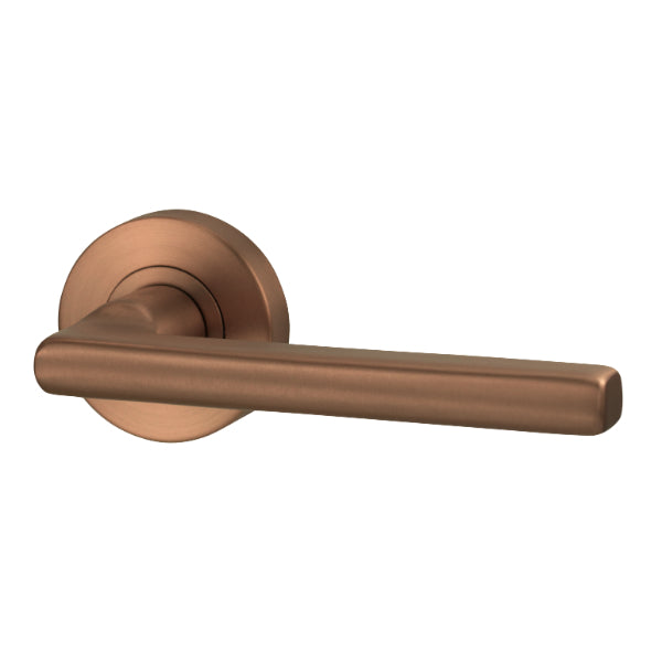 Lockwood Vivid V4 Passage Lever Door Handle Set Round Rose Satin Bronze