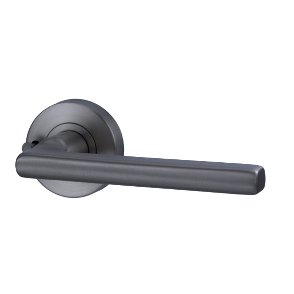 Lockwood Vivid V4 Privacy Lever Door Handle Set Round Rose Gunmetal