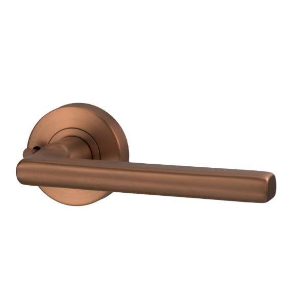 Lockwood Vivid V4 Privacy Lever Door Handle Set Round Rose Satin Bronze
