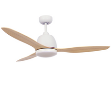 Martec Elite 48in 122cm Ceiling Fan with 18W LED CCT Light - White and Oak - The Blue Space