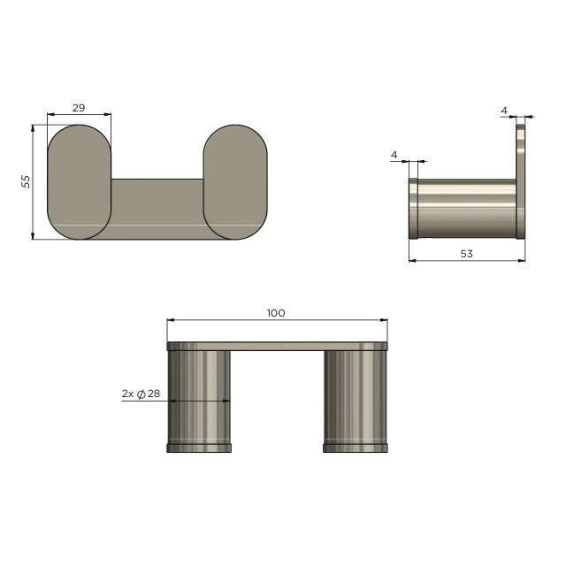Meir Curvaé Double Robe Hook Chrome