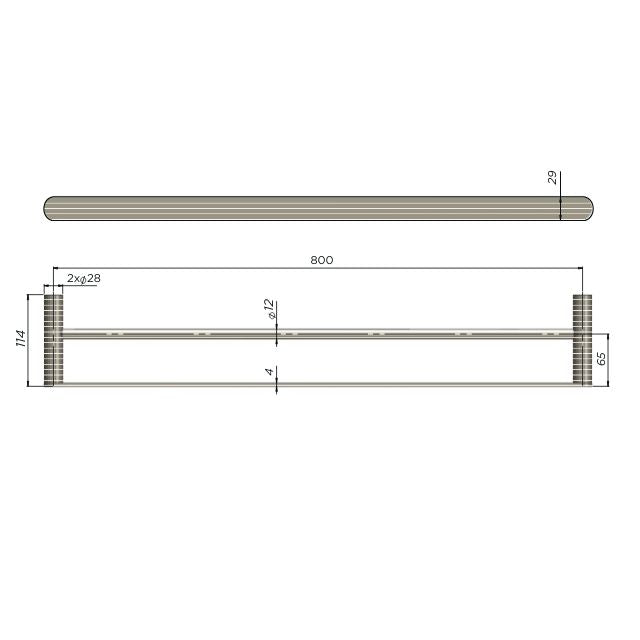Meir Curvaé Double Towel Rail 800mm Champagne