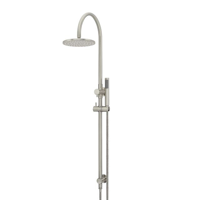 Meir Gooseneck Shower Set with 200mm rose, Single-Function Hand Shower Brushed Nickel MZ0904-R-PVDBN - The Blue Space
