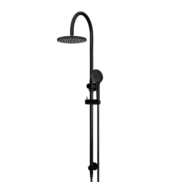 Meir Gooseneck Shower Set with 200mm Rose, Three-Function Hand Shower Matte Black