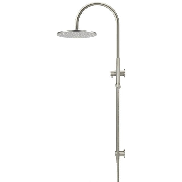 Meir Round Gooseneck Shower Set with 300mm Rose, Single Hunction Hand Shower - Brushed Nickel
