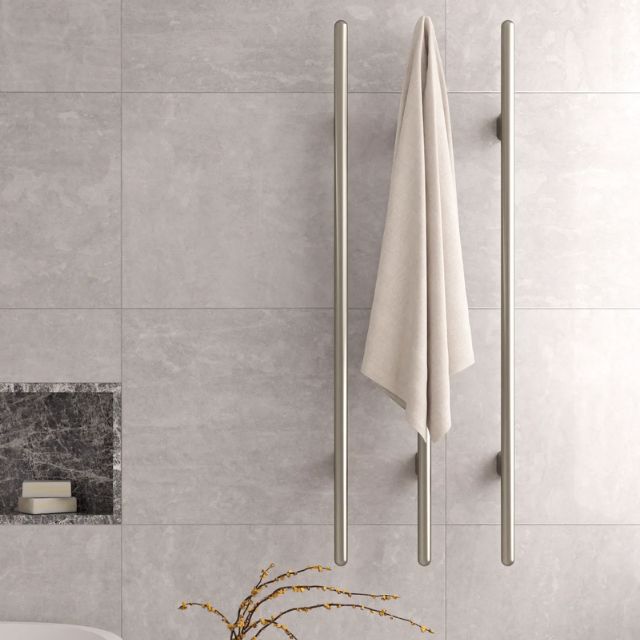 Meir Heated Vertical Towel Rail - Tiger Bronze