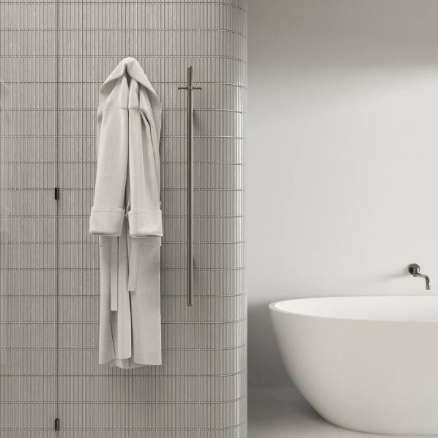 Meir Heated Vertical Towel Rail - Tiger Bronze