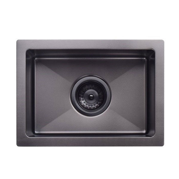 Meir Kitchen Mini Sink Single Bowl 272 x 382 Gunmetal Black Top View - The Blue Space