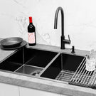 Meir Double Bowl PVD Kitchen Sink 760mm Brushed Gun Metal - The Blue Space