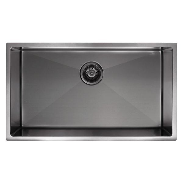 Meir Kitchen Sink Single Large Bowl 760x440 Gunmetal Black top view | The Blue Space