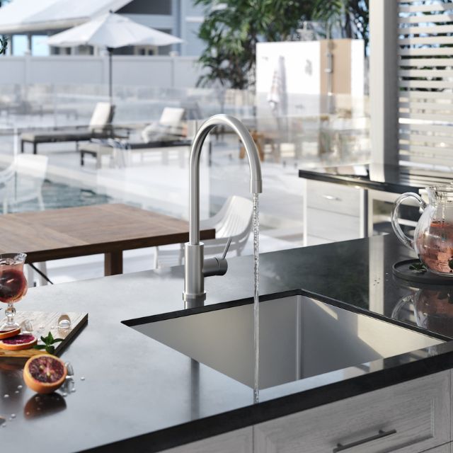 Meir Outdoor Round Kitchen Mixer Stainless Steel