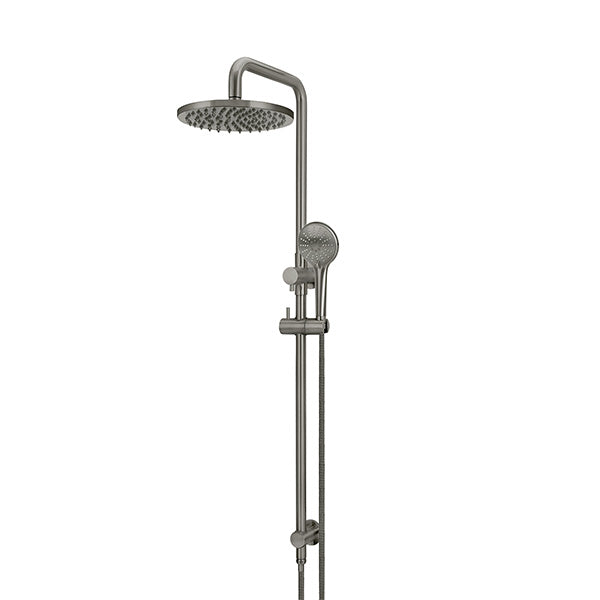 Meir Round Combination Shower Rail 200mm, 3 Function Hand Shower Shadow