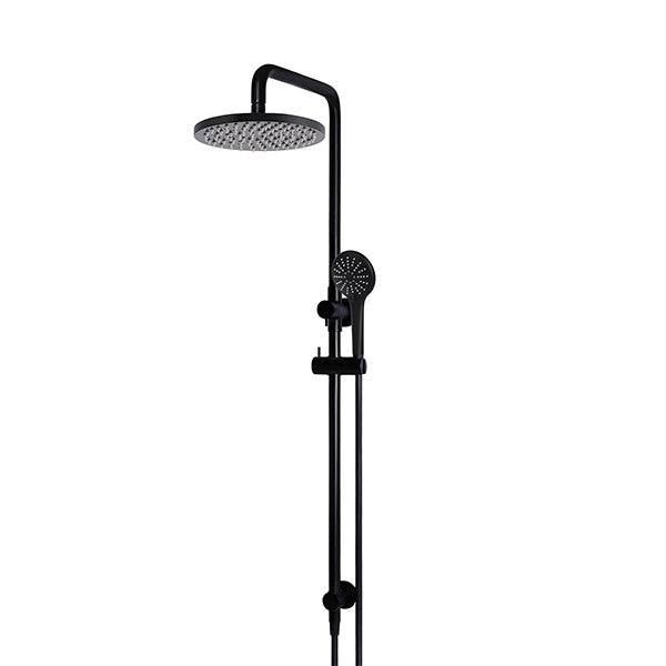 Meir Round Combination Shower Rail 200mm, 3 Function Hand Shower Matte Black
